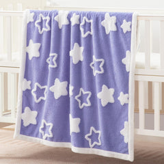 TCOYIWL baby blanket reversible design displayed for dual looks in the nursery.