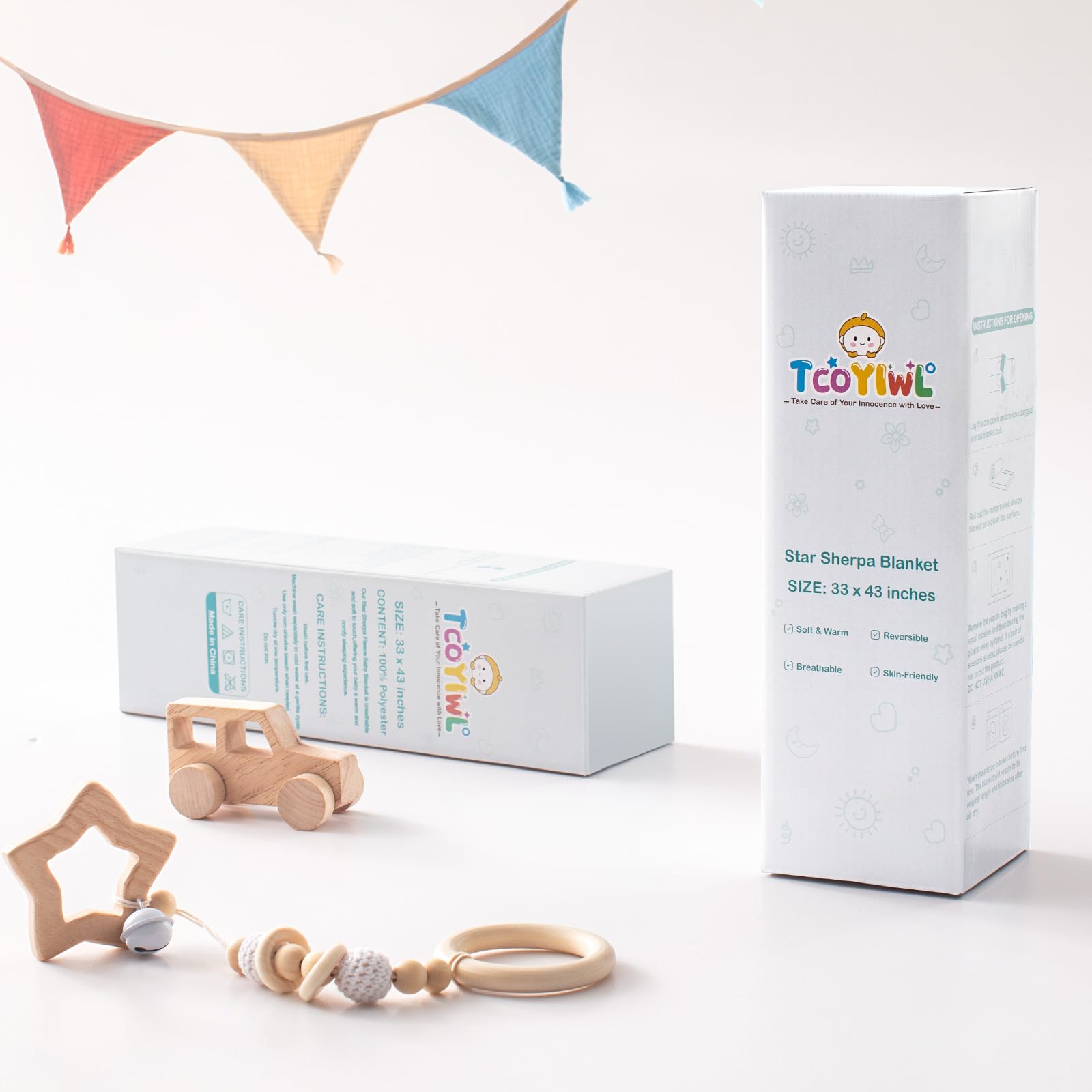 TCOYIWL crib or car-seat companion for travel and naps.