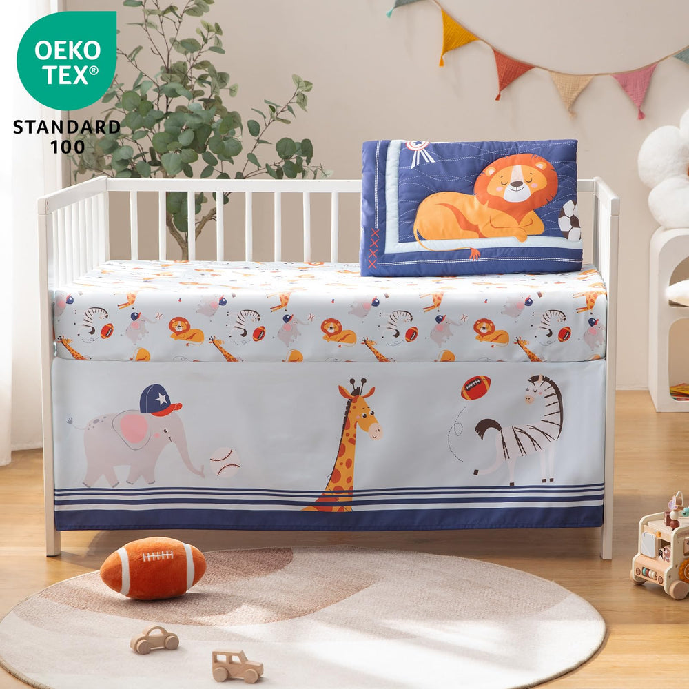 TCOYIWL crib skirt with 14 inch drop enhances décor and hides under-bed storage