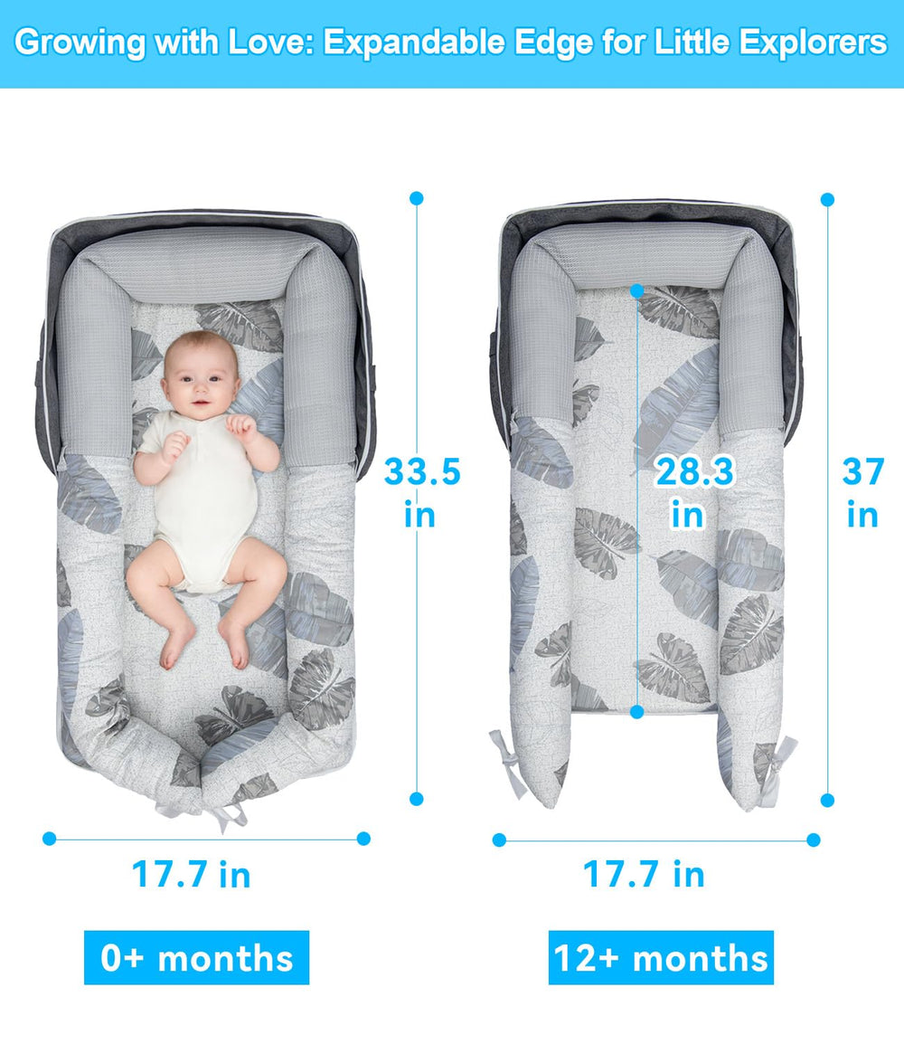 Tcruybed baby lounger offers 360-degree protection with breathable bumper