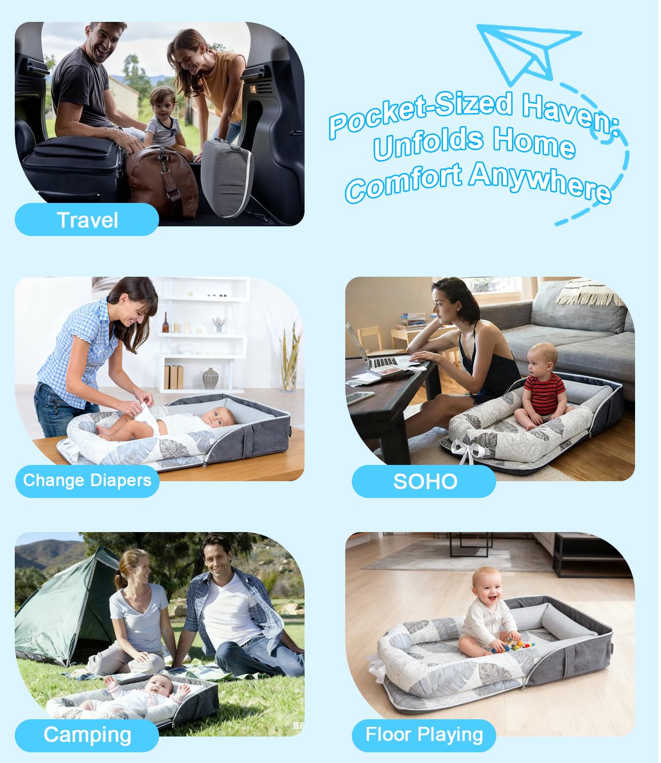 Tcruybed baby lounger close-up shows skin-friendly fabric