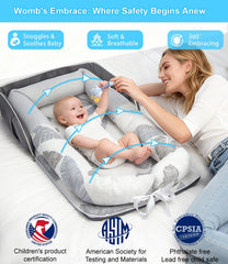 Tcruybed baby lounger unfolded for quick setup on the go