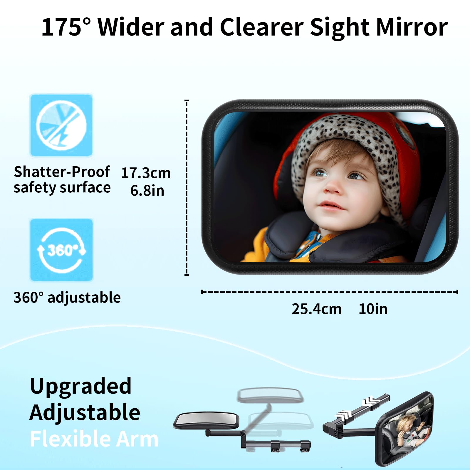 TDFERAN baby car mirror baby-on-board stickers improve visibility to nearby drivers.