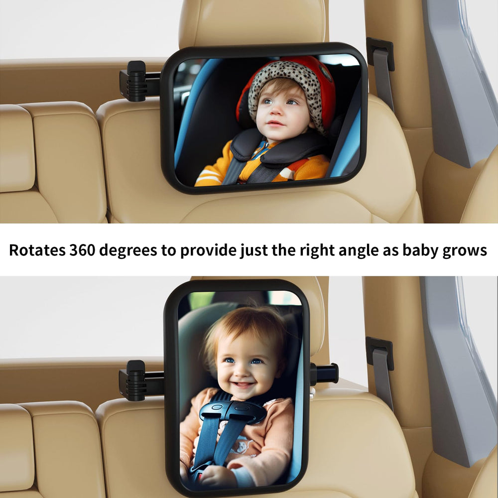 TDFERAN baby car mirror car-seat fit works with most removable headrests for quick use.