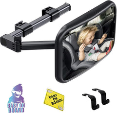 TDFERAN baby car mirror rear-facing clip provides secure mounting for stable back-seat viewing.