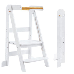 TDKDHoming foldable toddler tower assembly shows quick setup for family cooking sessions.