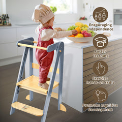 TDKDHoming foldable toddler tower saved flat for compact storage