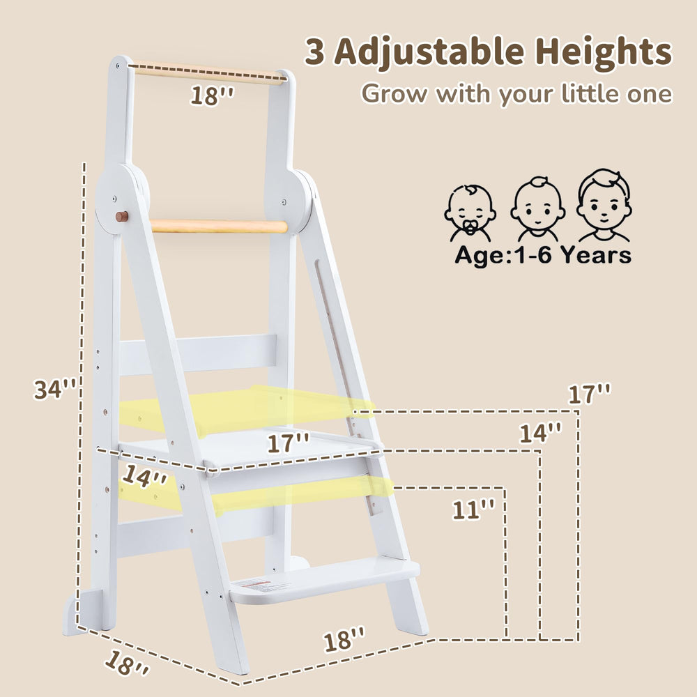 TDKDHoming three-height-adjustable tower demonstrates growth-friendly design for kids.