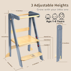 TDKDHoming wooden step stool solid birch wood texture and durability