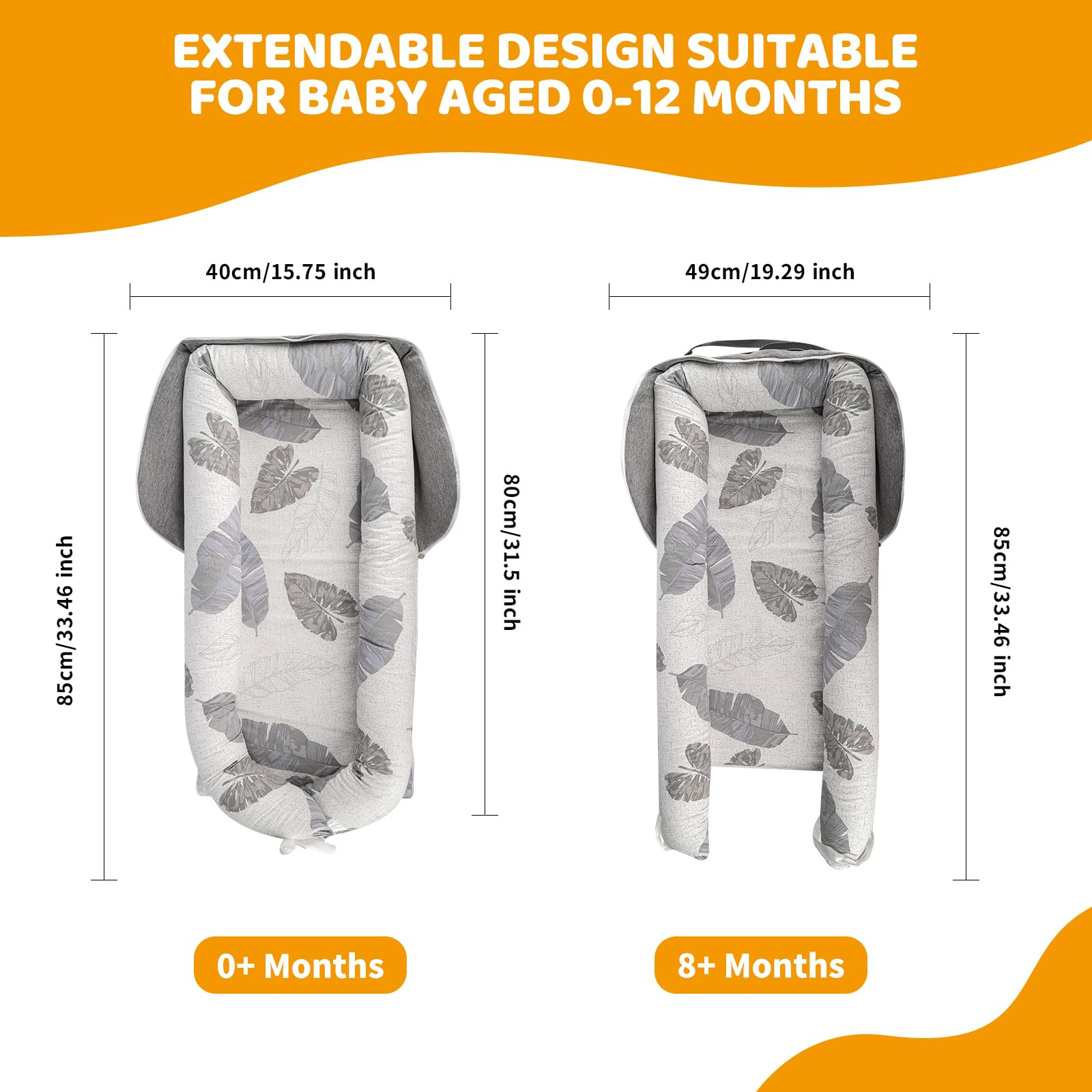 tdtok baby lounger nest pillow offers a cozy crib-like space.