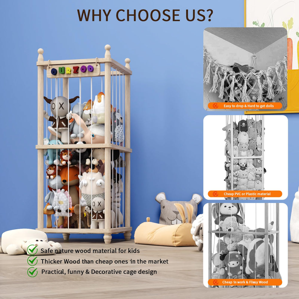Tdymzdw large-capacity organizer holds 130 plush toys for tidy playrooms