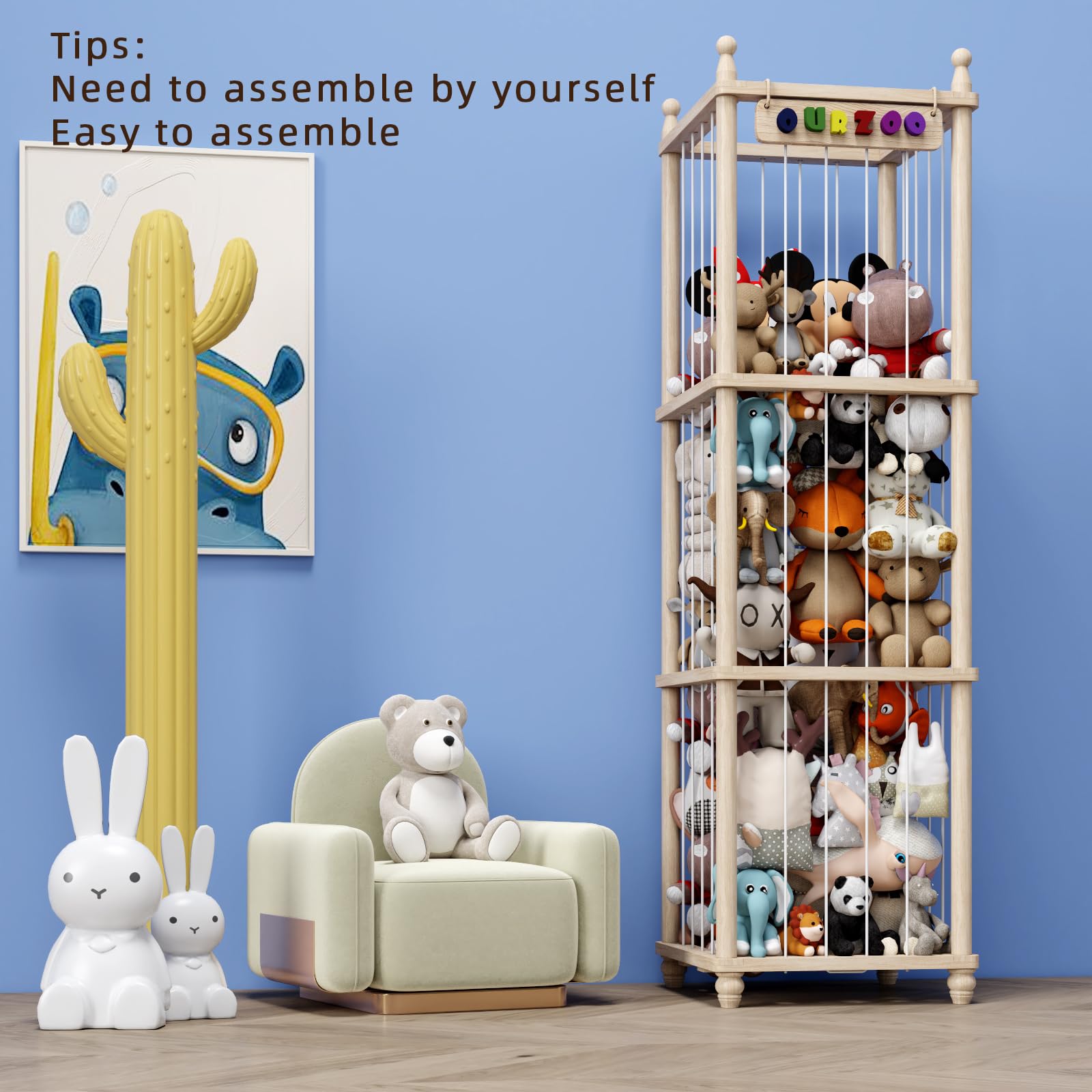 Td ymzdw wood toy chest measures 57.5 by 16.5 inches for roomy organization.