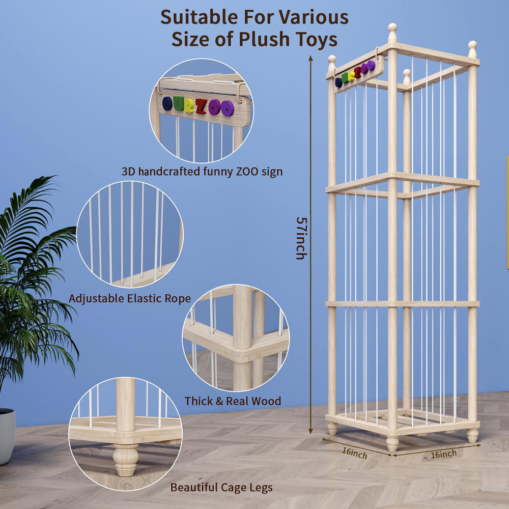 Td ymzdw storage features elastic rope for easy access to plush toys.