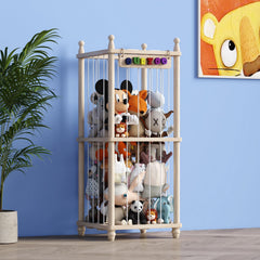 Tdymzdw stuffed animal storage wood panel front showing sturdy pine frame for kids' rooms