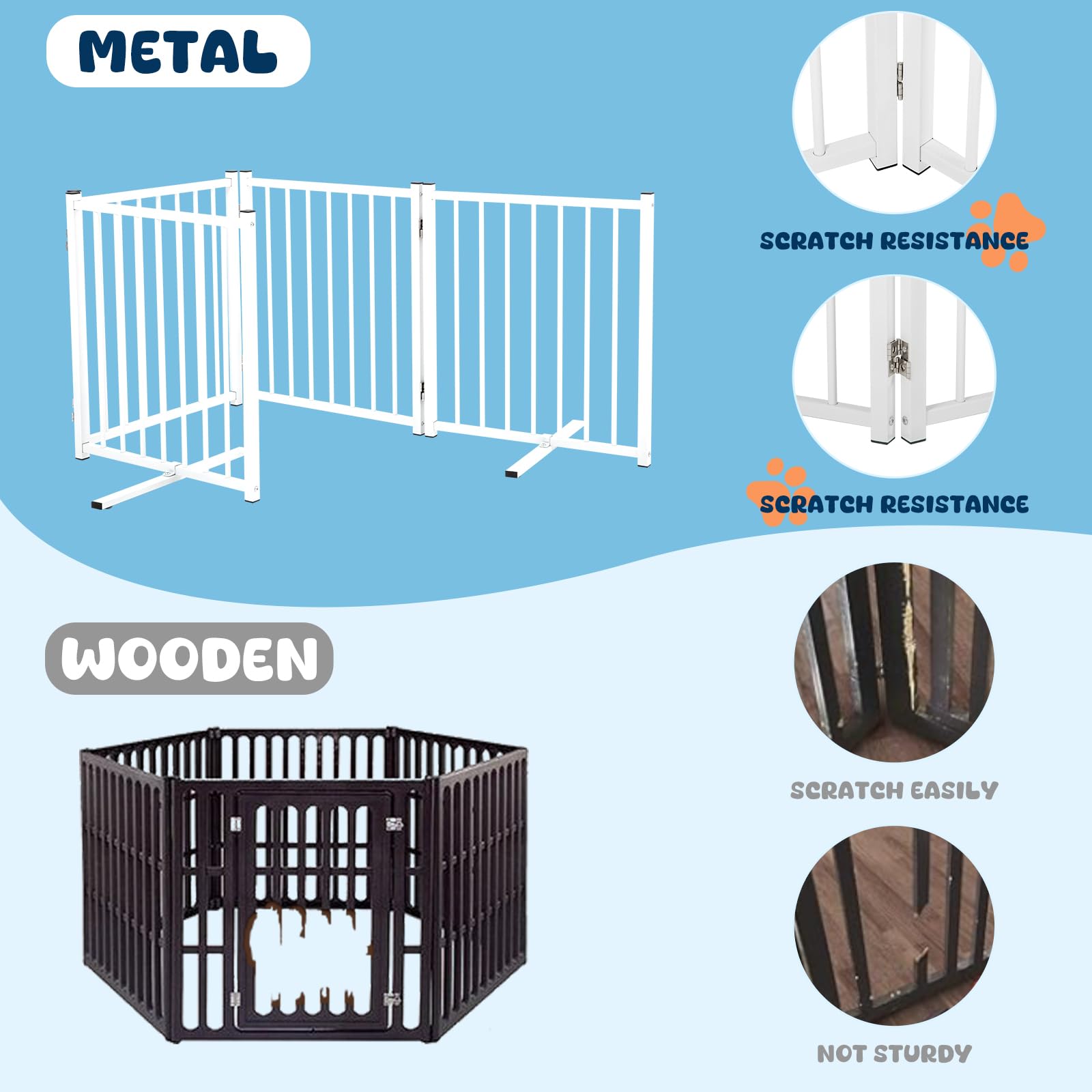 TE DEUM 360-degree hinges gate demonstrates versatile shapes for stair or hallway use.