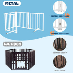TE DEUM 360-degree hinges gate demonstrates versatile shapes for stair or hallway use.