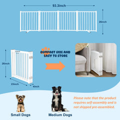 TE DEUM folding accordion gate shown in mid-setup for flexible room separation.