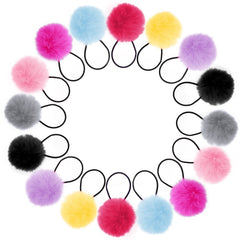 Teaaha pom pom hair ties red, soft fluffy texture for everyday toddler hairstyles