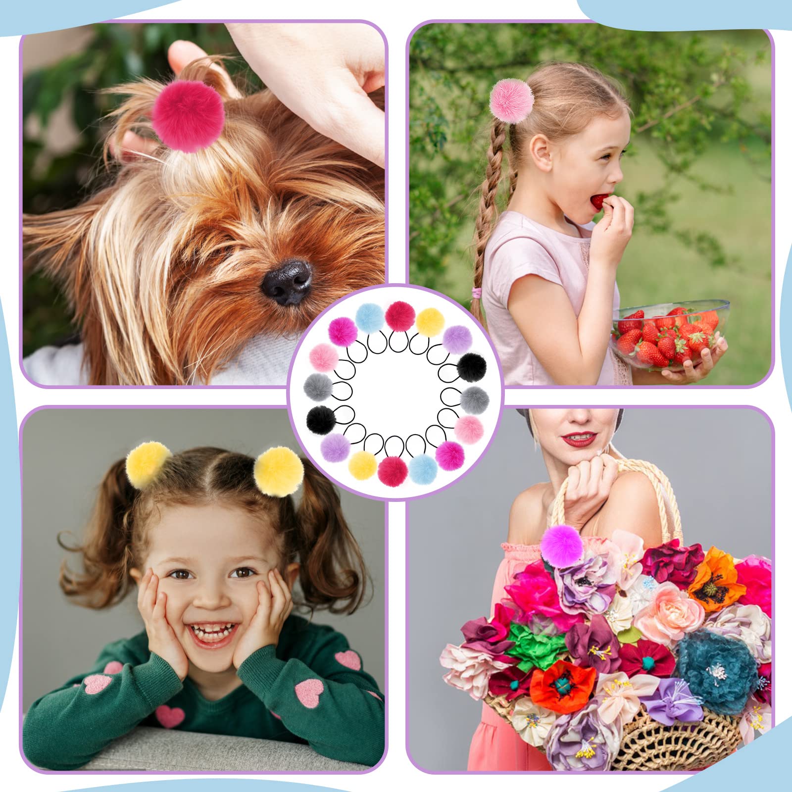 Teaaha pom pom hair ties yellow, sunny vibe for photos and holidays