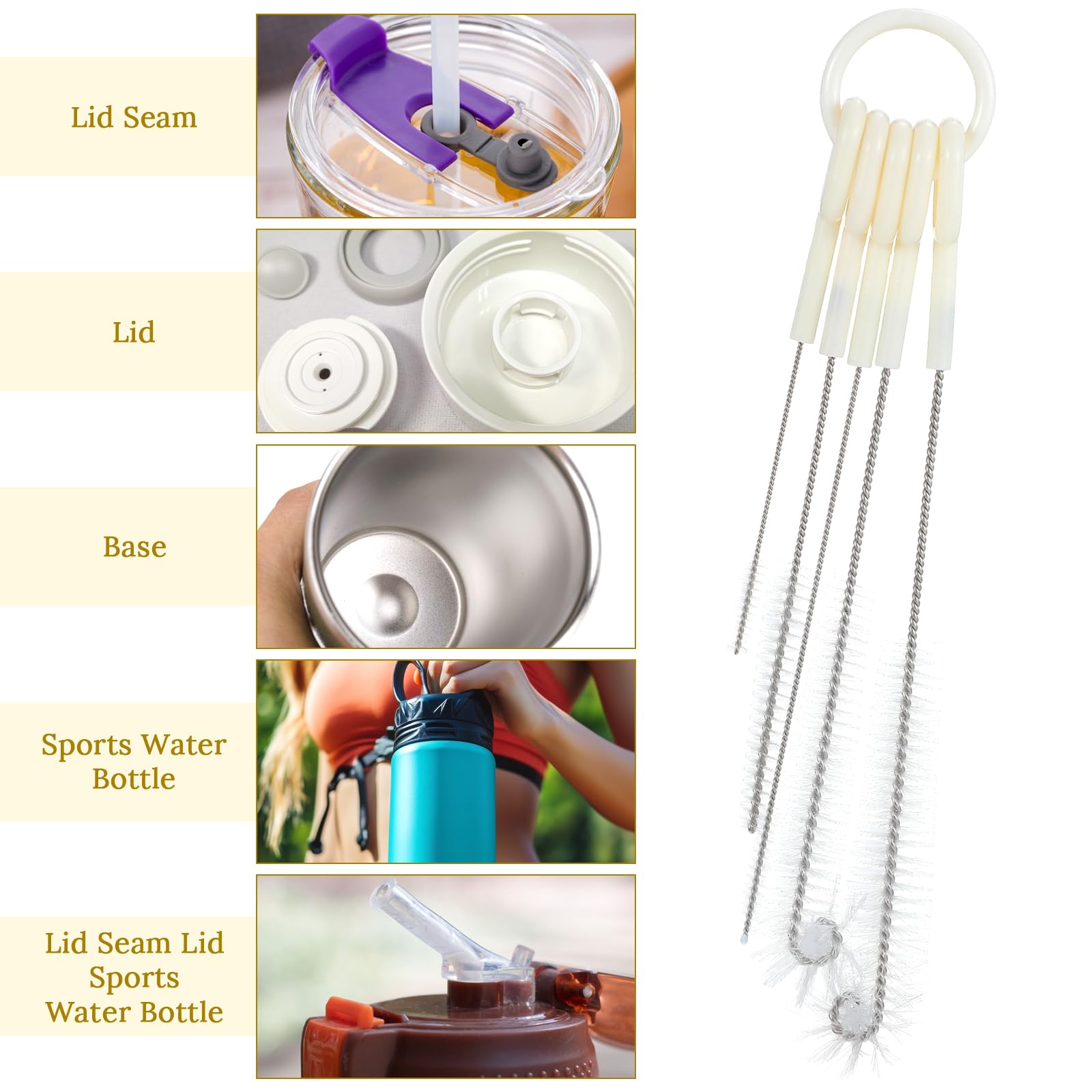 Teaaha straw brushes with holder ring keep tools organized on your counter.