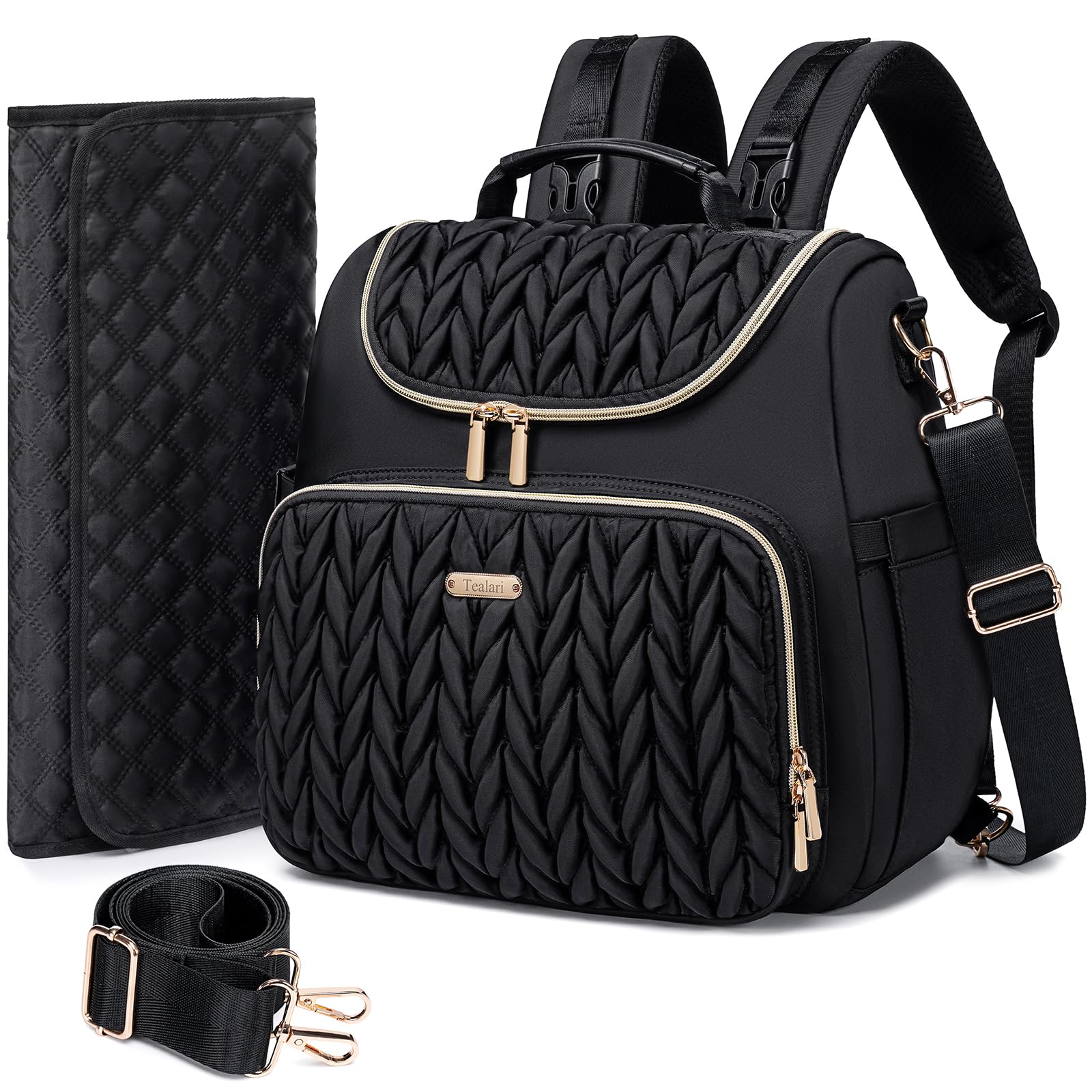 Tealari 4-in-1 convertible diaper bag backpack with versatile design and ample storage.