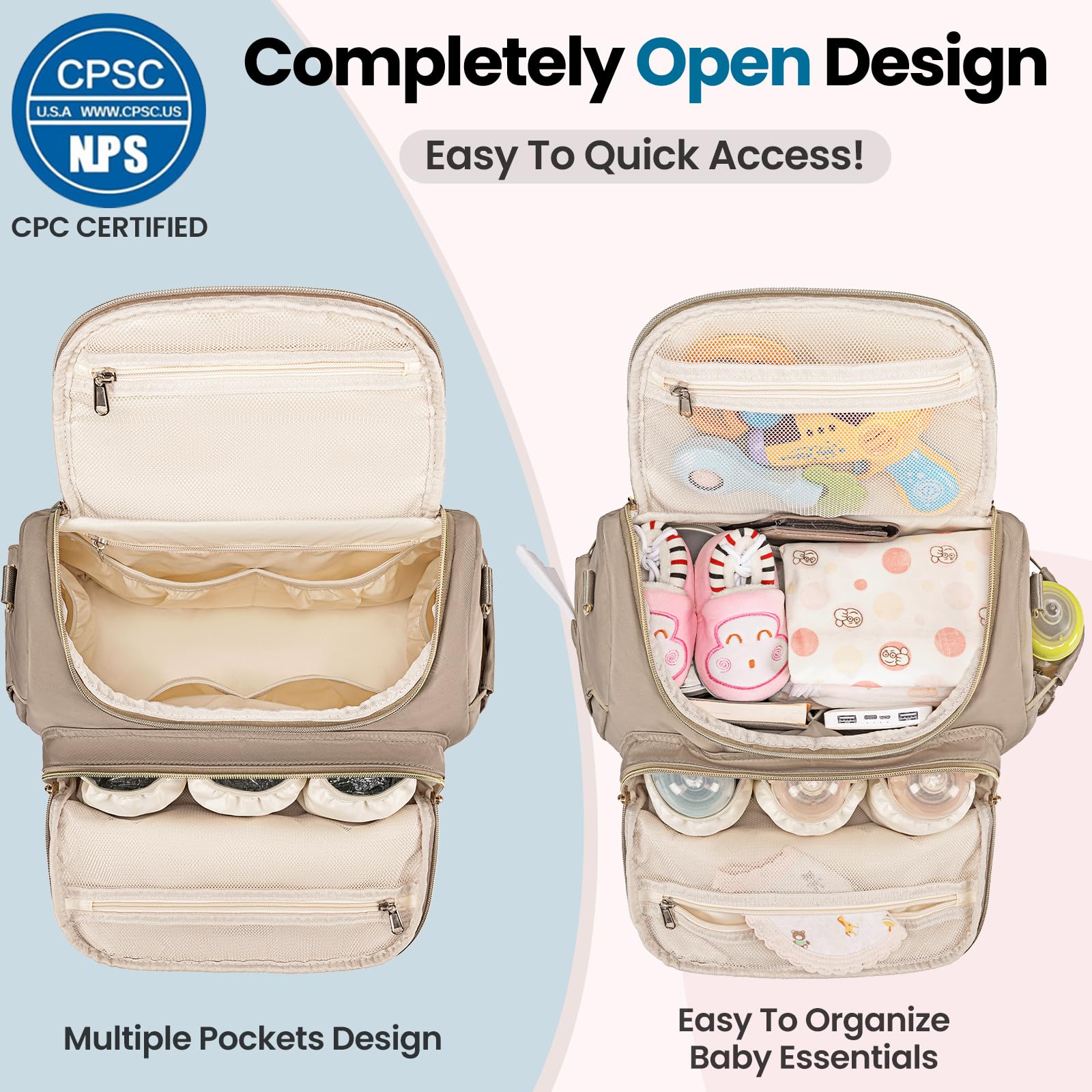 Tealari organized interiors showing multiple pockets and compartments