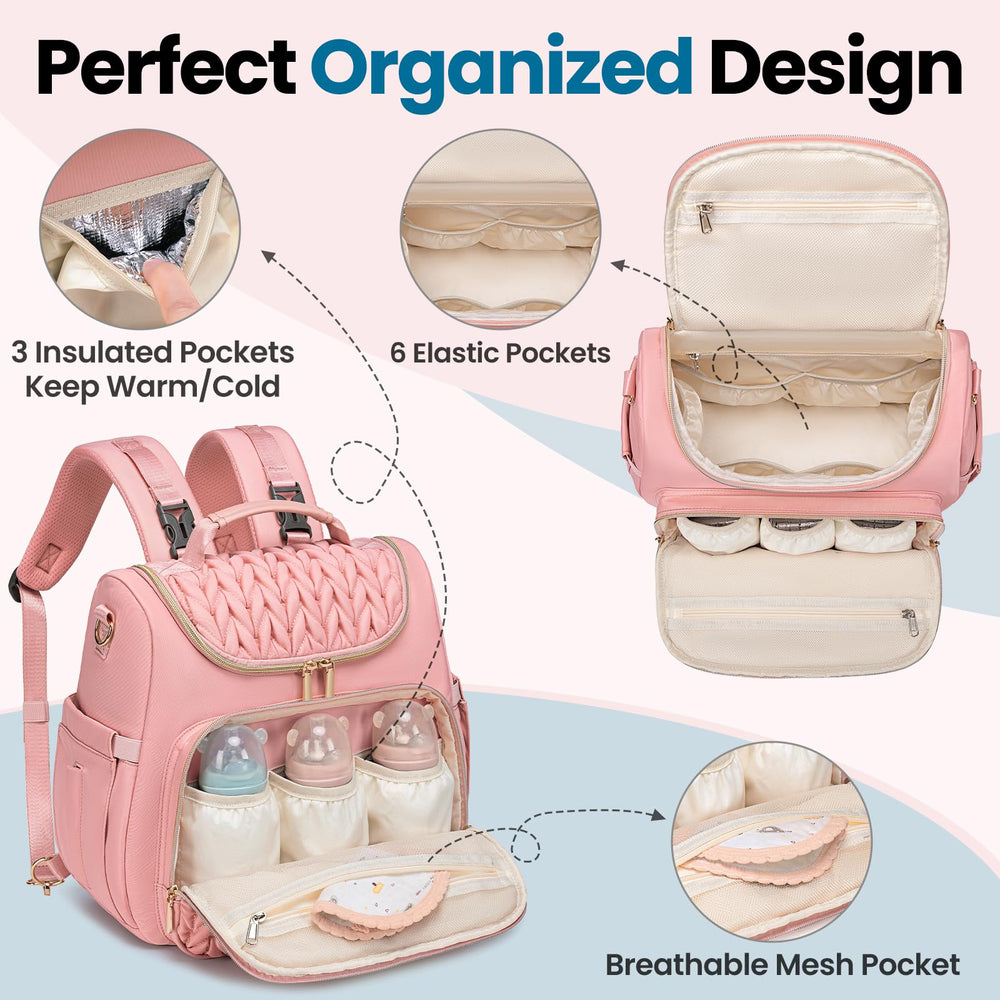 Tealari back anti-theft pocket and stroller straps secure valuables during travel.