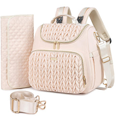 Tealari 4-in-1 convertible diaper bag backpack with stylish quilted design