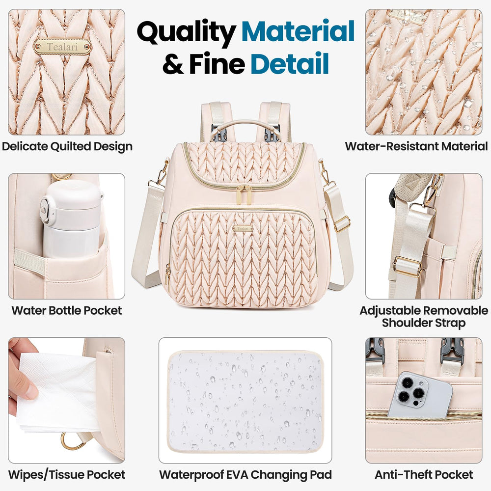 Tealari roomy back compartments for organized essentials like clothes and wipes