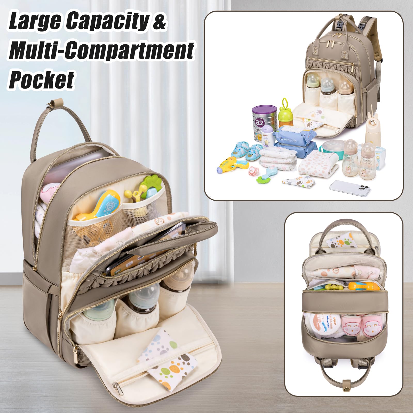 Tealari diaper bag backpack portable changing pad included for on-the-go diapering.