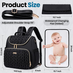 Tealari waterproof diaper bag with changing pad, ideal for easy diaper changes on the go.