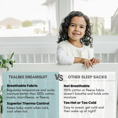 Tealbee Dreamsuit two-way zipper for easy changes from top or bottom.