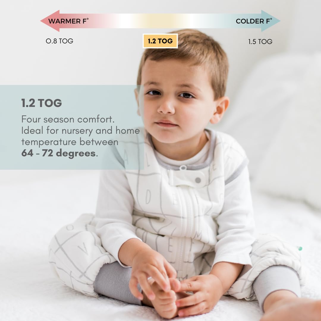 Tealbee Dreamsuit height-based fit chart for growth