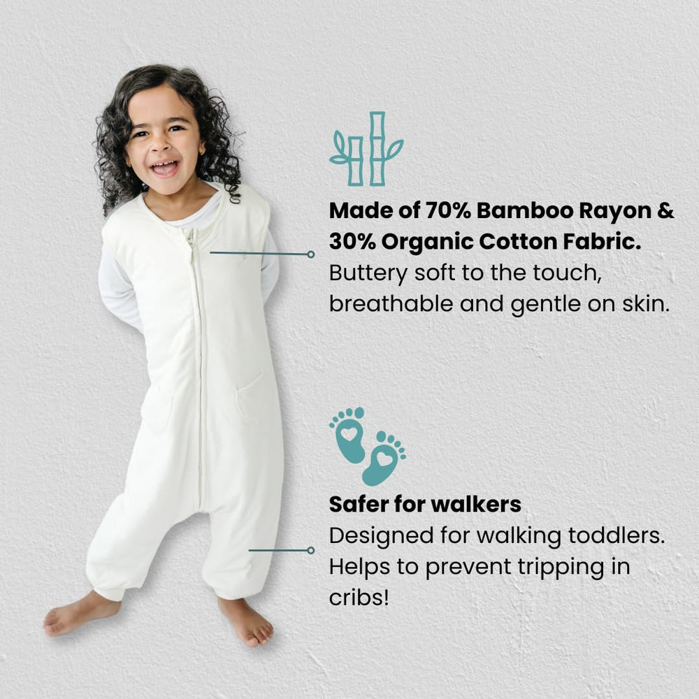 Tealbee Dreamsuit side view showing leg room for walkers and safe movement.