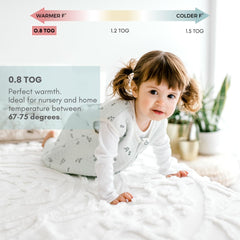 Tealbee Dreamsuit 0-8 TOG tag implies lightweight summer use.