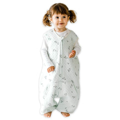 Tealbee Dreamsuit close-up shows silky bamboo rayon fabric for breathable comfort.