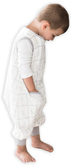 Tealbee Dreamsuit with feet open design reduces tangling for toddlers in crib