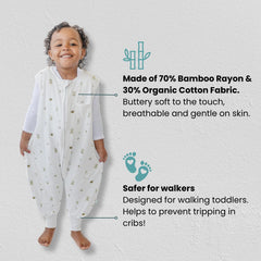 Tealbee Dreamsuit open-foot design reduces tangling during sleep.