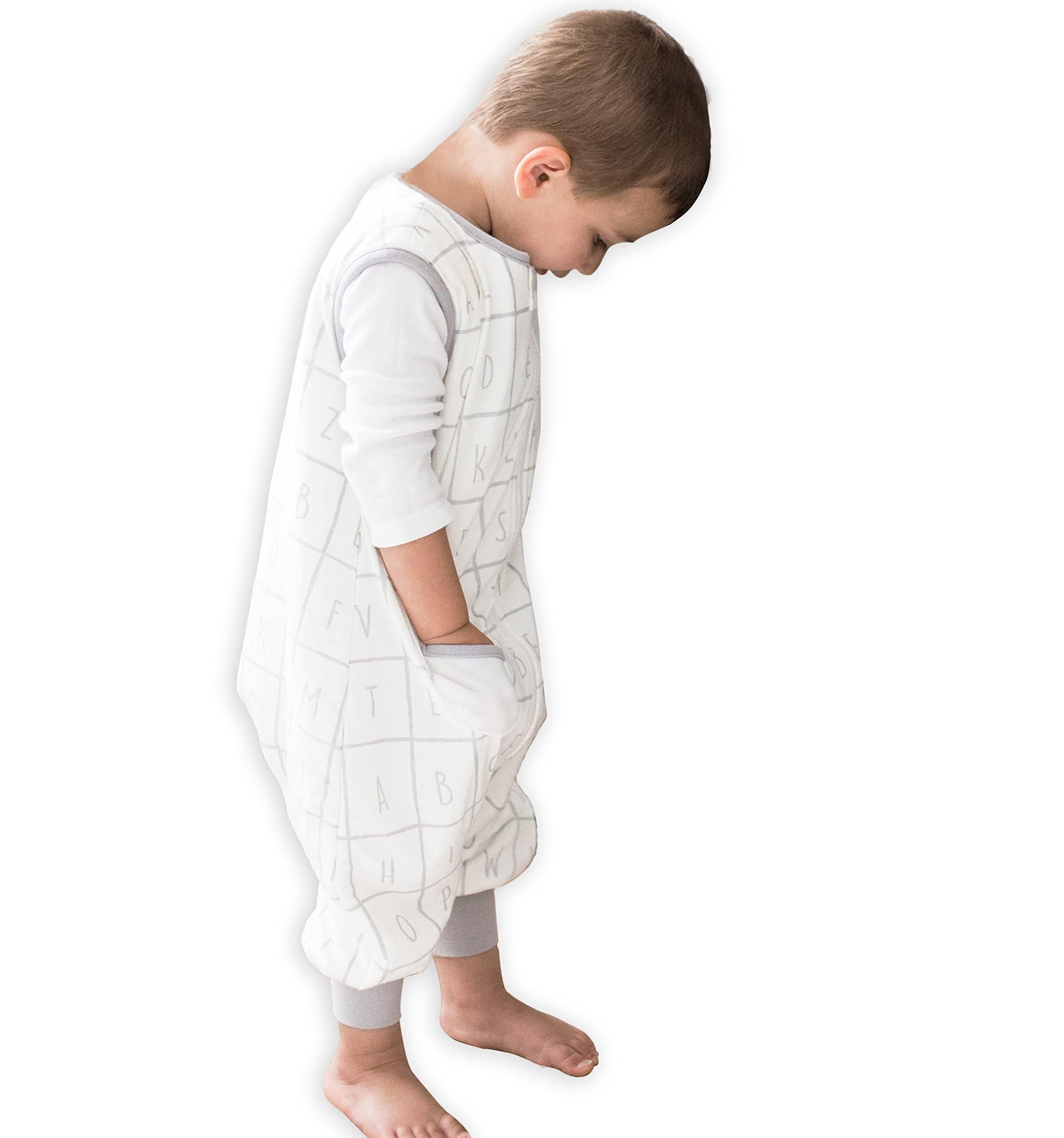 Tealbee Dreamsuit sleep sack with feet on toddler for cozy secure sleep