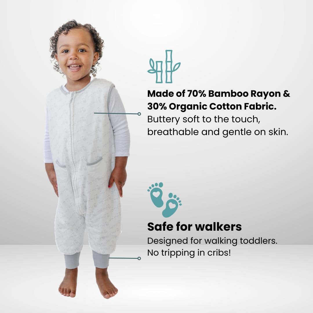 Tealbee Dreamsuit walker legs provides safe mobility in crib for walking toddlers