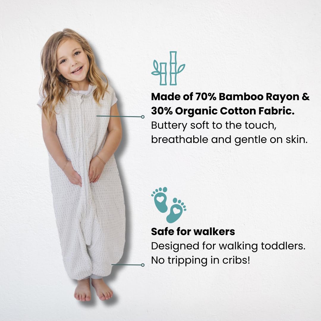 Tealbee Dreamsuit walker sleep bag with 2-way zipper enables easy nighttime changes.