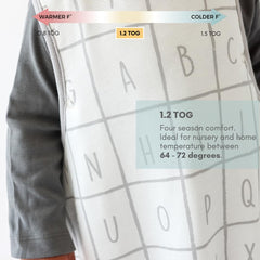 Tealbee Sleep Sack features a two-way zipper for quick diaper changes and skin protection.