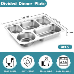 TeamFar divided plate compartments closeup highlights separate sections to prevent mixing