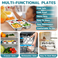 TeamFar divided plate dishwasher-safe feature makes cleanup easy