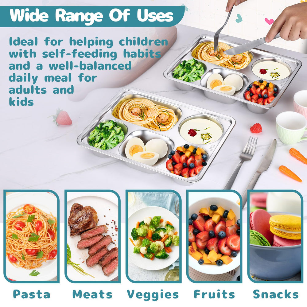 TeamFar divided plate ideal for kids and adults at home and on-the-go