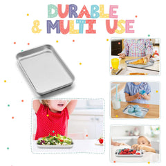 TeamFar Kids Plates 4pc set deep-well close-up emphasizes smooth edges for safe use
