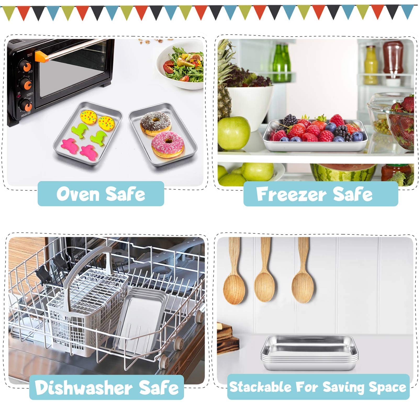 TeamFar 4pc set oven-safe plates suitable for reheating meals
