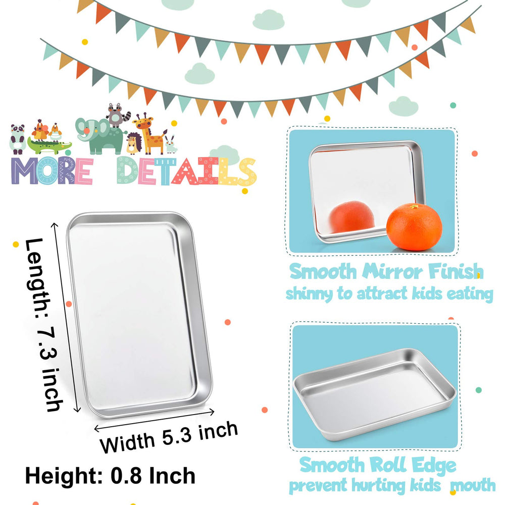 TeamFar Kids Plates 4pc set side angle highlights deep wells preventing spills