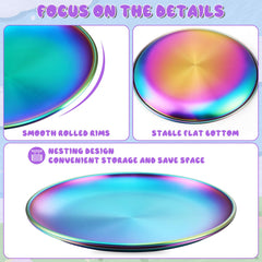 TeamFar Kids Plates 8-inch diameter suit growing children for meals.