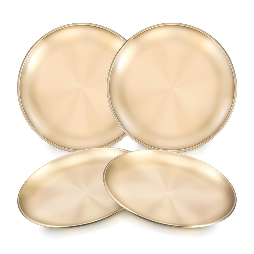TeamFar Kids Plates 8in gold finish—durable toddler dinnerware for everyday meals.